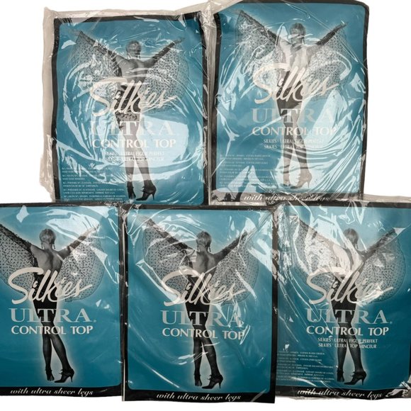 VTG Silkies Ultra Control Top Pantyhose Size M Honey Beige Lot NOS - Picture 1 of 9